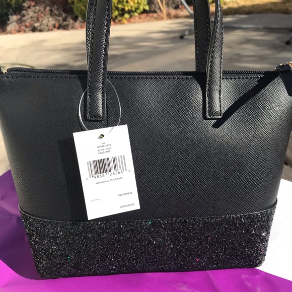 Kate spade Ina Greta court black glitter satchel - Picture 6 of 8